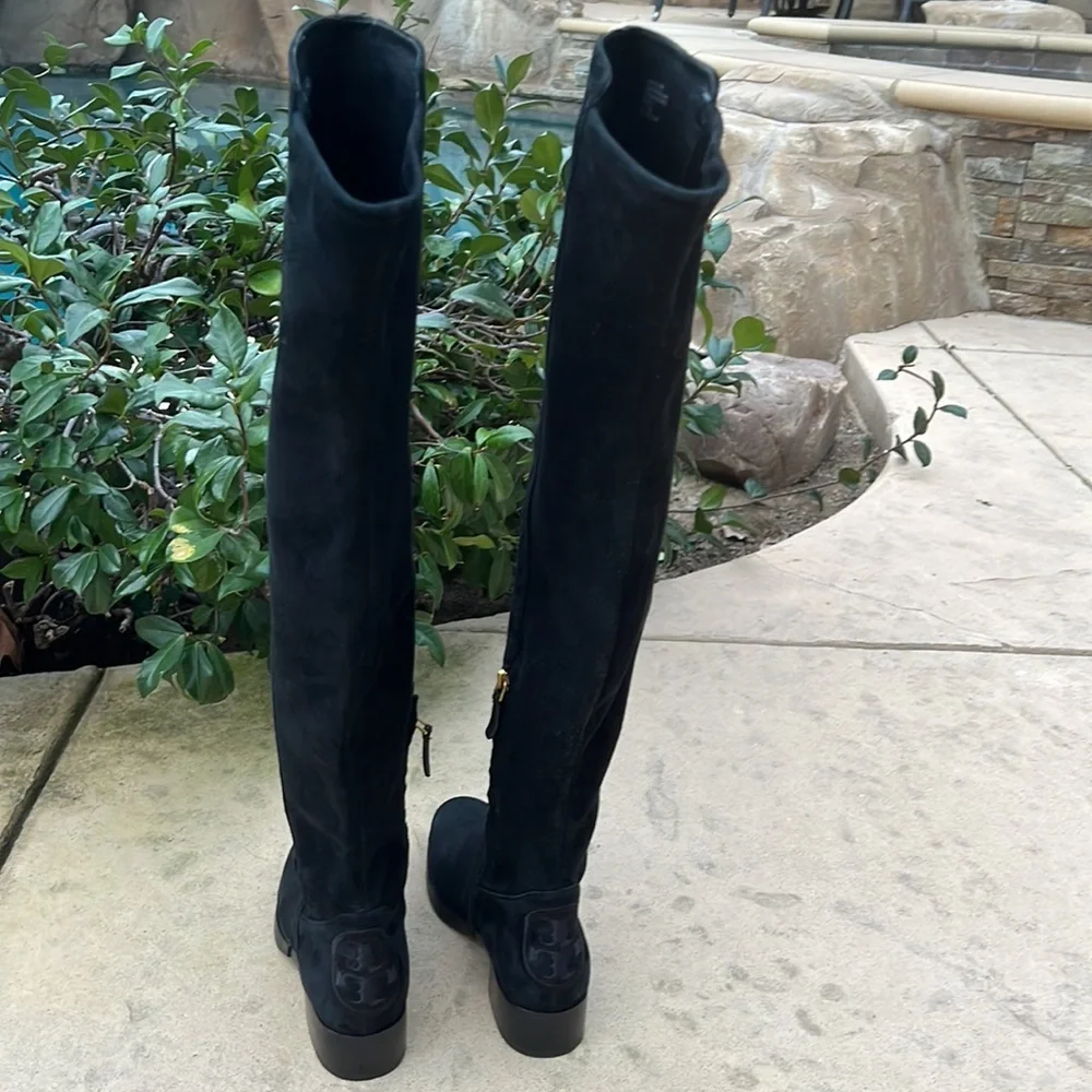 Tory Burch Thea Black Suede Over the Knee Boots Women's Size 7 New w/o box!